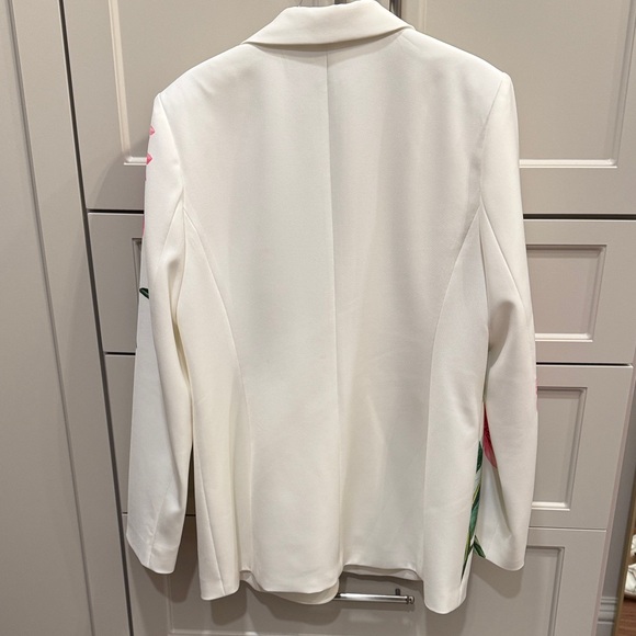 Karl Lagerfeld Women's Blazer with Floral Design - White, Pink, Yellow, Green - Picture 2 of 3